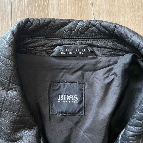 Hugo Boss Alligator Pattern Kalbsledenr Calfskin Leather Men’s 40R Jacket - Picture 2 of 10